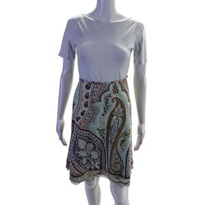 Cynthia Cynthia Steffe Womens Textured Trim Lace Abstract Skirt Green Size 6